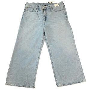 NWT J.Crew Slim Wide Leg Size 35 Women Light Wash Denim Jean Hi Rise Causal Y2K